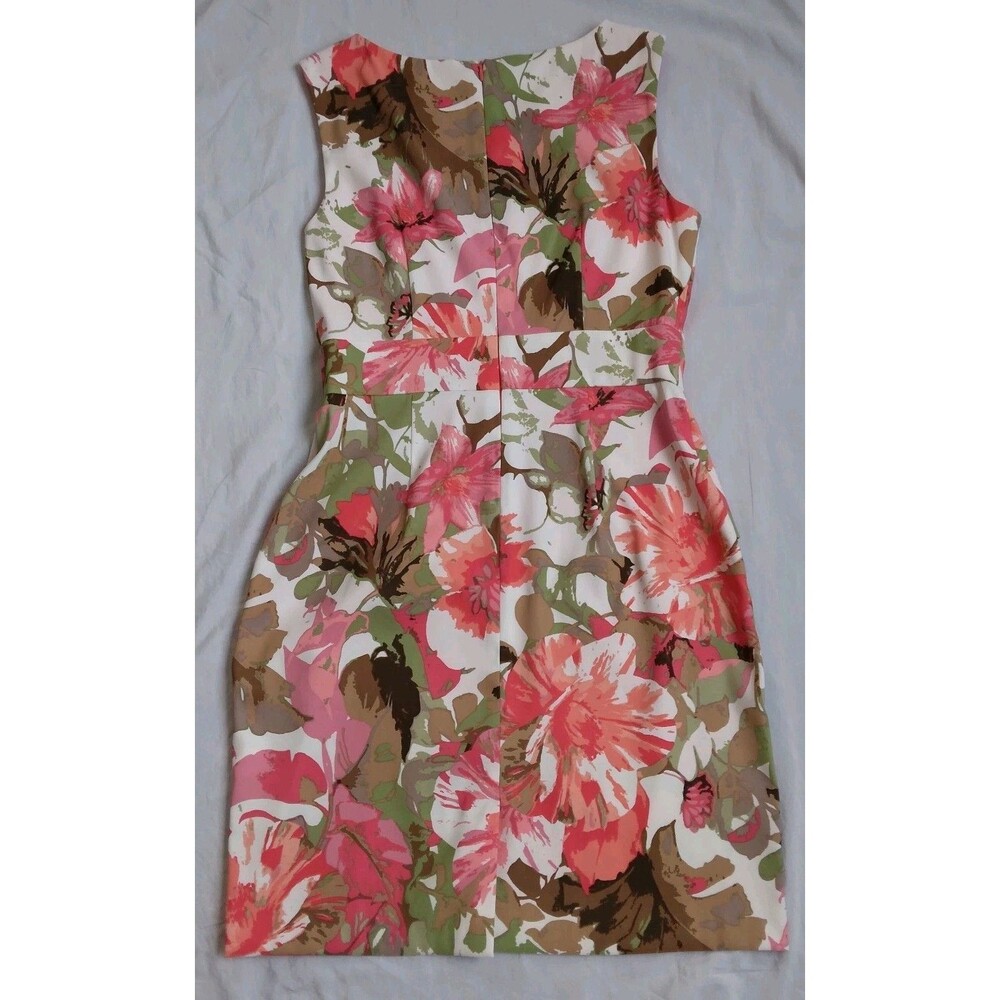 Connected Apparel Shift Dress Floral Tiered Career Workwear Women's Size 10 - Picture 7 of 10